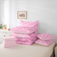 thumbnail image 5 of Manfei Pink Butterfly Bedding Comforter Set 7 Pieces for Teen, Garden Floral Full Bedding Set, Modern Fashion Reversible Fitted Sheet Flat Sheet, Lightweight Room Decor, 5 of 7