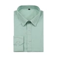 thumbnail image 4 of AZoiNM Men's No Pocket Dress Shirt Slim Fit Wrinkle Free Long Sleeve Point Collar Business Casual, 4 of 11