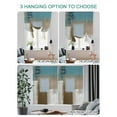 thumbnail image 4 of Teal Blue Tie Up Curtains for Windows 63 Inch Length Balloon Curtains Kitchen Adjustable Balloon Window Shade Brown White Minimalist Retro Smear Ombre Art Tie Up Bathroom Curtain Window 42"x63", 4 of 6