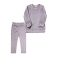 thumbnail image 2 of Girls Cute Little Outfits Toddler Kids Baby Clothes Solid Sweatsuit Long Sleeve Warm Pullover Tops Pants Set Pajamas Outfit Suit 3 Years-4 Years, 2 of 6