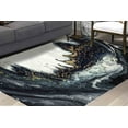 thumbnail image 4 of Black And Gold Marble Rug, Luxury Marble Rugs, Alcohol Ink Rug, Accent Rug, Printed Rug, Thick Rug, Housewarming Gift, Pattern Soft Rug, 2.6'x6.5' - 80x200 cm, 4 of 8