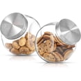 thumbnail image 1 of JoyJolt All-Sides Cookie Jar. Set of 2 Cookie Jars for Kitchen Counter with Lids, Candy Jar, Dog Treat Container, Laundry Detergent Container, Large Canisters, Half Gallon Glass Jar with Lid Airtight, 1 of 8