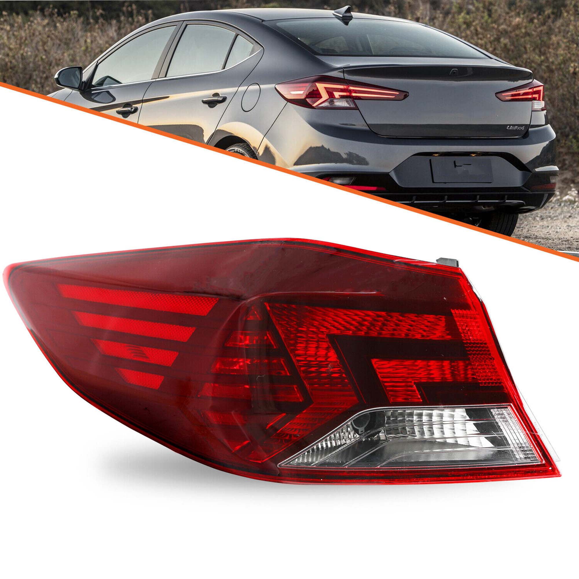 MZORANGE For 2019-2020 Hyundai Elantra Tail Light Outer Rear Lamp Brake Stop Left Side
