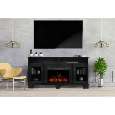 Cambridge Savona Electric Fireplace Heater With 59 In Black