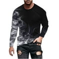 thumbnail image 3 of DDAPJ pyju Mens Big and Tall T Shirts Novelty 3D Flame Print Long Sleeve Tee Shirt Loose Fit Crewneck Casual Athletic Tops Gray XXXXXL, 3 of 4