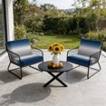 thumbnail image 6 of Outdoor Patio Cushion Covers 4 Pack Blue Grey Ombre Patio Chair Cushion Covers with Ties and Zipper Gradient Gradual Color Waterproof Outdoor Seat Cushion Covers for Patio Furniture 22"x22", 6 of 9