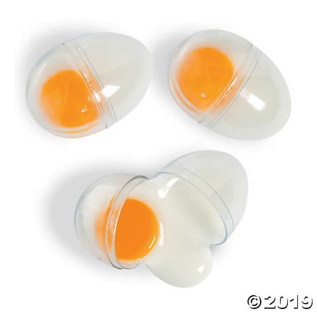 SlimeFilled Egg Yolk Plastic Easter Eggs 12 Pc