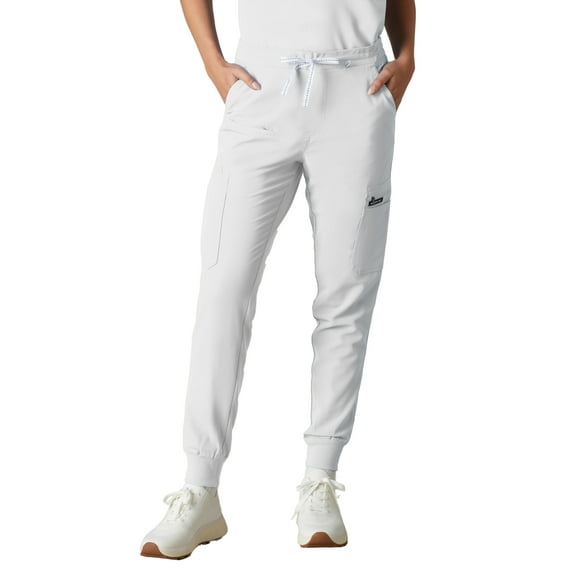 Members Only Valencia Jogger Scrub Pants for Women - White - X-Small