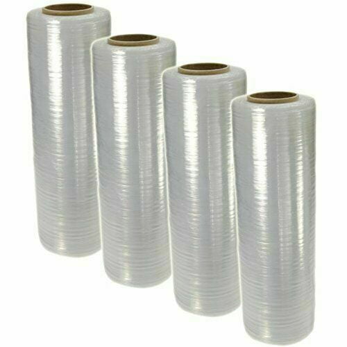 4 Rolls AT 18" x 1500' 80 Gauge Pallet Wrap Pre Stretch Film Hand