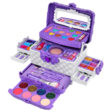 Sendida Kids Makeup Kit for Girl Gifts, 54PCS in 1 Makeup Toys Washable Little Girls Princess Make Up Toys for 4 5 6 7 8 9 Year Old Girl Birthday Gift (Purple)