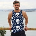 thumbnail image 6 of Lsque white arrow Skull Pattern Mens Tank Tops Muscle Athletic Quick Dry Sleeveless Workout Fitness T Shirts Beach Tank Top, Loose-fit Sleeveless Shirt for Men-3X-Large, 6 of 7