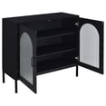 thumbnail image 3 of Jess 2-door Arched Fluted Glass Accent Cabinet Black, 3 of 11