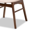 thumbnail image 6 of Mid-Century Modern Transitional Fabric Upholstered &  Wood 5-Piece Dining Set with Faux Marble Table, Beige, Walnut, 6 of 9