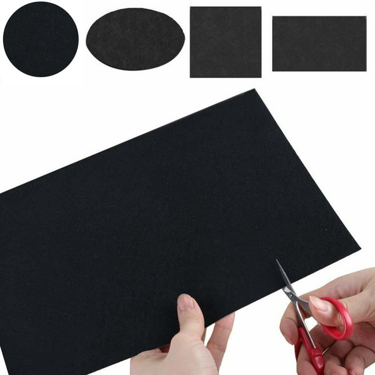 Szsrcywd 12pcs Black Adhesive Craft Felt Fabric Sheets,8.3 by 11.8 Inch,A4 Size Fabric Sticky Back Sheet for Art Crafts Making,Jewelry Box Liner,Waterproof