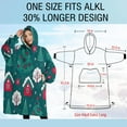 thumbnail image 4 of Oversized Wearable Blanket Hoodie,Dark Teal Christmas Village Pattern Sherpa Blanket Hoodie with Super Pockets,Super Warm Fuzzy Pullover for Women & Men, 4 of 6