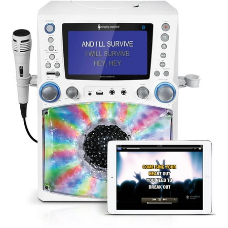 Singing Machine – CD+G Bluetooth Karaoke System – White