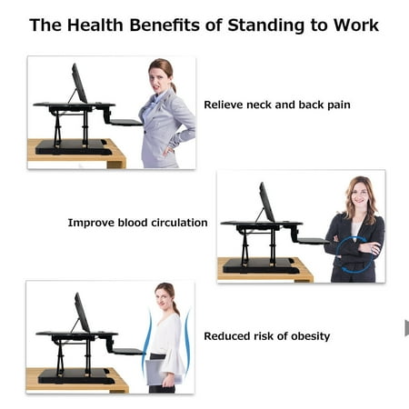 Electric Height Adjustable Standing Desk Tabletop Sit To Stand