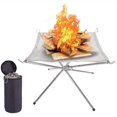 thumbnail image 1 of Camping Campfire Fire Rack Backyard Heating Mesh Fire Pit Rack Folding Wood Stoves Rack Bonfire Frame, 1 of 5
