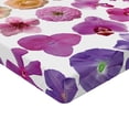 thumbnail image 2 of Ambesonne Nature Fitted Sheet, Flowers Petunia Botanic, Full Size, White Lilac Pink, 2 of 3