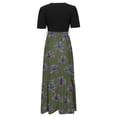 thumbnail image 3 of WILLBEST Vestidos Casuales para Mujer Verano Vestidos Largos Florales para Mujer Verano 2025 Boho Lazo Cinturón Patchwork Cintura Imperio Manga Corta Vestido Maxi Fluido Chica, 3 of 3