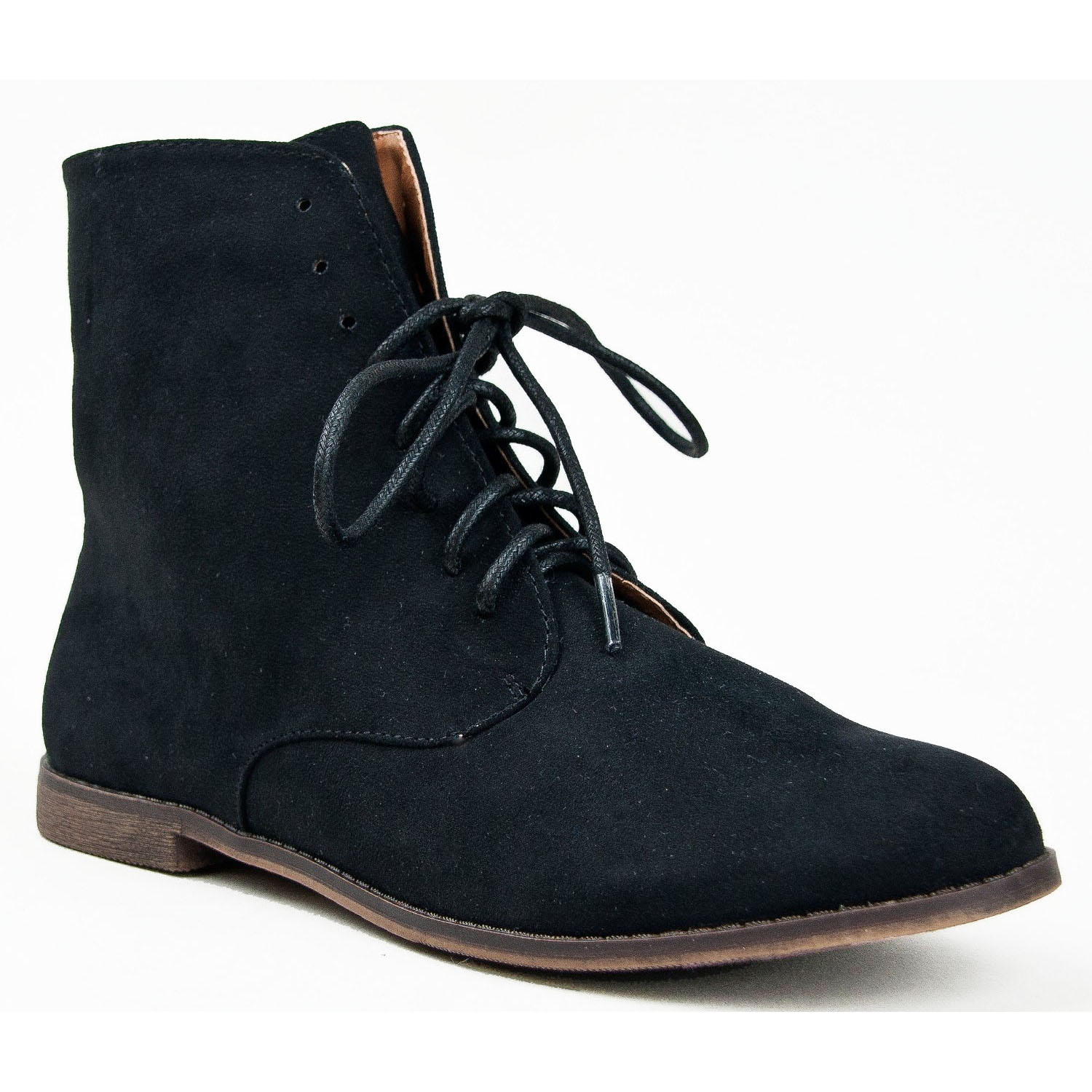 Qupid Qupid Women STRIP68 boots, Black Suede PU, 6.5