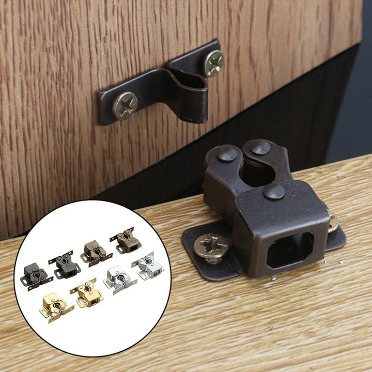 Uxcell Magnetic Touch Latches For Cabinet Doors - Push To Open/Close, Black, 4-Pack