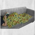 thumbnail image 5 of Happy Camp Soft Flannel Fleece Throw Blanket, Nature Theme Elements for Camping Bonfire Outdoor Activities, Cozy Plush for Indoor and Outdoor Use, 50" x 70", Pale Green Multicolor, by Ambesonne, 5 of 5