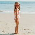 thumbnail image 5 of ZPYESWOW Swimsuits for Girls 10-12 Girls Swim Suits 10-12 Long Sleeve Rash Guard Baby Teen Bikinis Toddler Girl Clothes 2t 3 Month Baby Girl Birthday, Orange 12-18 Months, 5 of 9