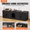thumbnail image 2 of VEVOR Cat Litter Box Enclosure for 2 Cats, 57.9 in Hidden Litter Furniture, Double Room Large Cat Washroom Cabinet, Indoor Wooden Pet House TV Stand Side Table, Fit Most of Litterbox, Black, 2 of 9