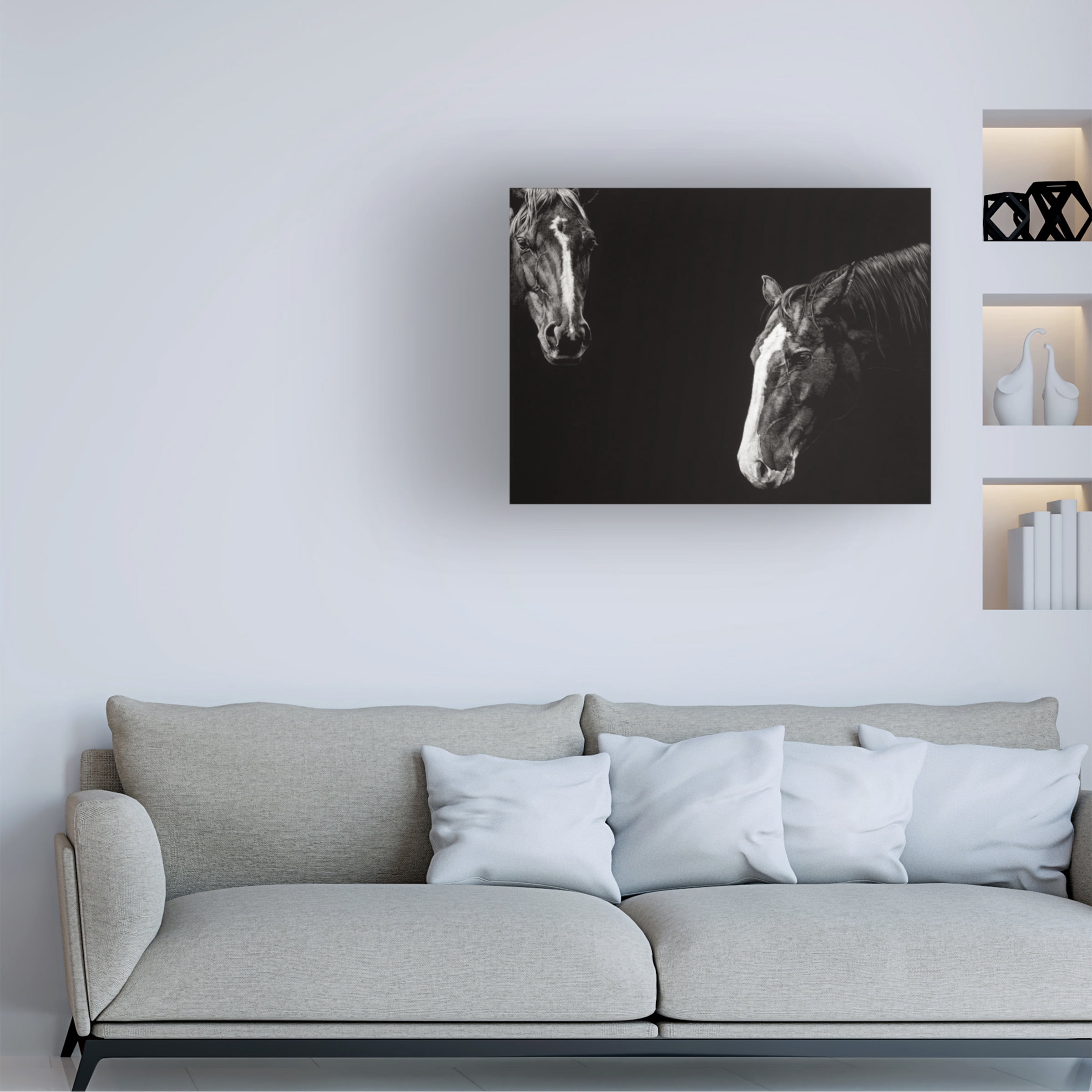 Julie T Chapman 'Cowboy Scratchboard III' Canvas Art