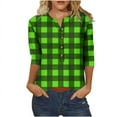 thumbnail image 4 of Birdeem Blouses pour Femmes T-Shirt Imprimé à Boutons Manches 3/4 Ample, 4 of 9