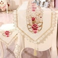 thumbnail image 2 of Embroidered Lace Long Table Runner, Floral Cabinet Dresser Scarf Home Party Kitchen Restaurant Decoration, 2 of 2