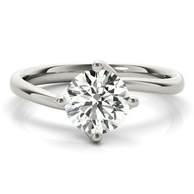 2.00 Ct Solitaire Round Natural Moissanite Diamond Wedding Beautiful Rings for Women Solid 14K White Gold