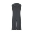 thumbnail image 4 of Mgmyaa Men's Hooded Cardigan Jacket Open Front Mid-Length Casual Hooded Sleeveless Coat, 4 of 5