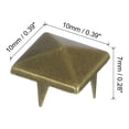 thumbnail image 2 of Unique Bargains 100 Sets Spike Rivet 10x7mm Pyramid Rapid Rivet Studs Square Spikes, Bronze Tone, 2 of 7