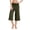 AM14_Army Green, variant on Dwellite Pants for Women Low Rise Fold Over Capris Wide Leg Cropped Capri Yoga Pants Y2K Lounge Palazzo Gauchos Pant with Pockets Khaki S