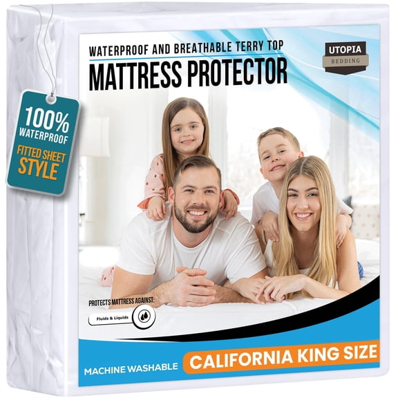 Utopia Bedding Premium Waterproof Mattress Protector - Breathable Fitted Mattress Cover (King Cal)