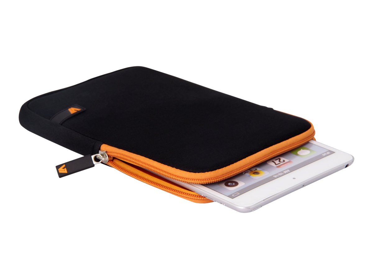 V7 Ultra Protective Sleeve - Protective sleeve for tablet - neoprene - black with orange accents - 7.9" - image 3 of 4