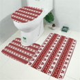thumbnail image 2 of Red Christmas Knitted Pattern Bathroom Rugs Sets 3 Piece,Toilet Cover Set,Absorbent Non Slip Bathroom Mats Sets with U-Shaped Contour Rug Toilet Rug Set, 2 of 5