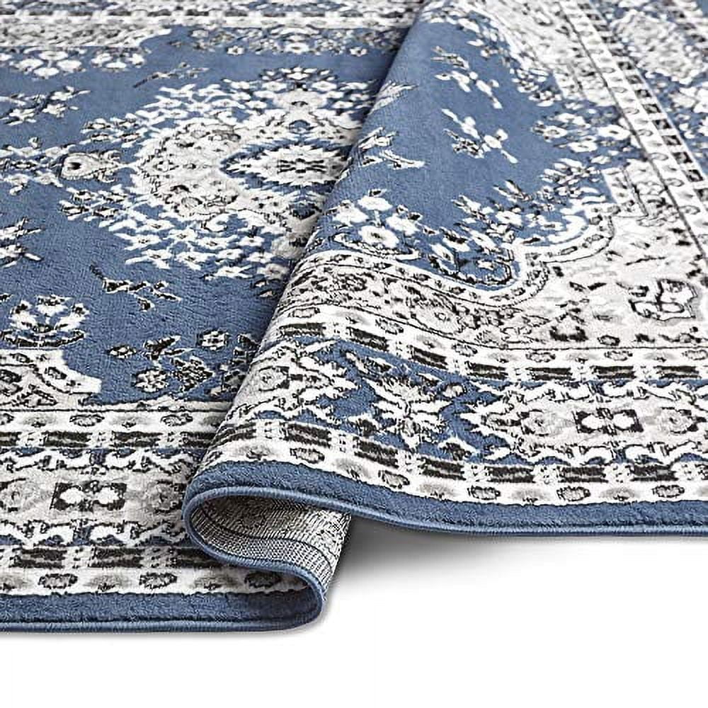Home Dynamix Premium Sakarya Traditional Medallion Area Rug, Blue/Ivory, 5'2"x7'4"