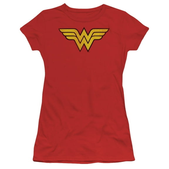Dc - Wonder Woman Logo Dist - Juniors Teen Girls Cap Sleeve Shirt - Medium