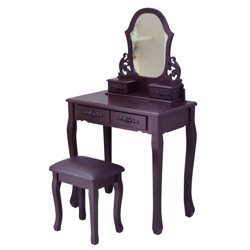 ViscoLogic MAJESTY Mirrored Wooden Makeup Vanity Dressing Table and