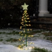 Solar LED Metal Christmas Tree Decoration Outdoor Stake Light - 2'ft. Warm White
