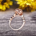 thumbnail image 3 of 1.50 Carat Pear Shape Pink Morganite Engagement Ring Art Deco Wedding Ring 10k Rose gold Milgrain Anniversary Ring Halo Design, 3 of 7