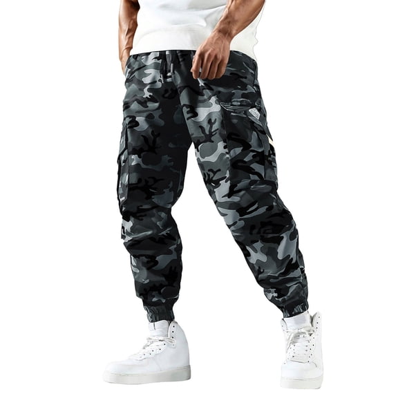 oqasdz Mens Cargo Pants Casual Pants with Cargo Side Pockets for Daily Wear Outdoor Activities Regular Fit Breathable Baggy Pant