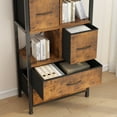 thumbnail image 6 of Ktaxon Bookshelf, 57.9" Tall Industial Etagere Bookcase with 4 Drawers, Modern 5-Tier Open Display Storage Shelf for Living Room, Home Office, Brown, 6 of 9