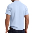 thumbnail image 4 of Men's Shirts Short Sleeve Casual Shirts Button Down Shirt Beach Summer Wedding Shirt Light Blue M, 4 of 8