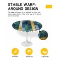 thumbnail image 2 of nqOlkjepod Navy Blue Stripe Round Tablecloth, Fitted Table Cover with Elastic for 45"-54" Round Tables, Vintage Yellow Geometric Abstract Table Cloth Outdoor Dinning Party Waterproof Tablecloths, 2 of 6