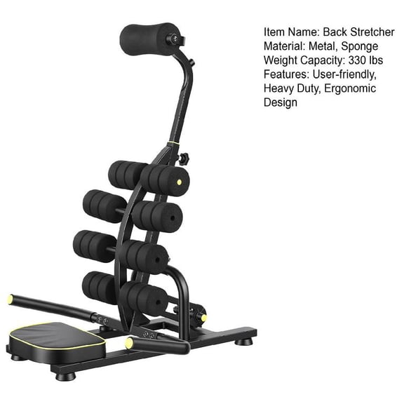 Portable Inversion Lumbar Traction Stretcher, 330 LBS Capacity, Ergonomic Spine Design, Safe Inversion, Heavy Duty Metal, Back Pain Relief, Compact for Home Use