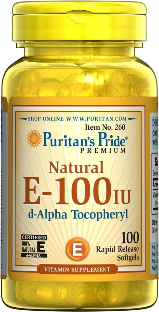 Puritan's Pride Vitamin E-100 iu 100% Natural-100 Softgels - (as d-Alpha Tocopheryl Acetate)